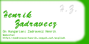 henrik zadravecz business card